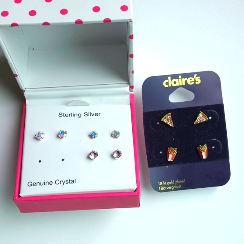 Charming girls and Claire's Beautiful pairs of Stud earrings for girls.